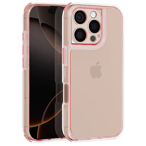 Avizar Coque pour iPhone 16 Pro Max Coins Antichoc Bumper Rose Champagne