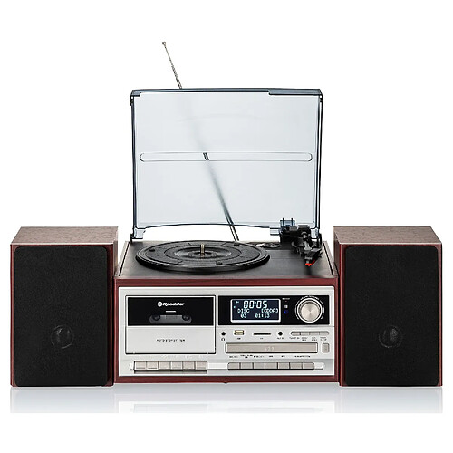 Platine Vinyle Vintage Radio DAB/DAB+/FM, Lecteur CD-MP3 Cassette, Bluetooth USB, , Bois, Roadstar, HIF-8892D+BT