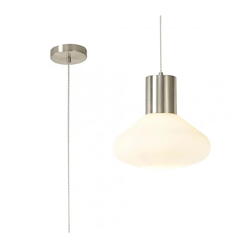 Luminaire Center Suspension design 1 ampoule Nickel satiné