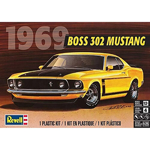 Louise Courteau Revell Monogram- Maquette de Voiture 1969 Boss 302 Mustang-Echelle 1:25, 85-4313, Multicolor