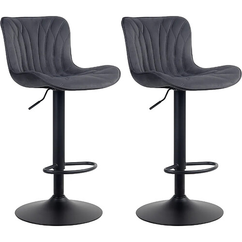 Non Lot de 2 tabourets de bar Linus velours