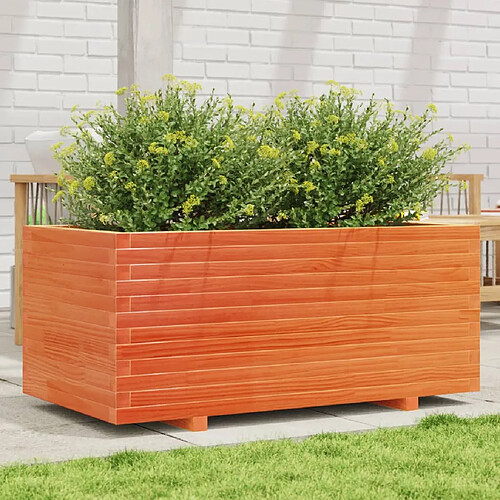 vidaXL Jardinière cire marron 110x60x49,5 cm bois de pin massif