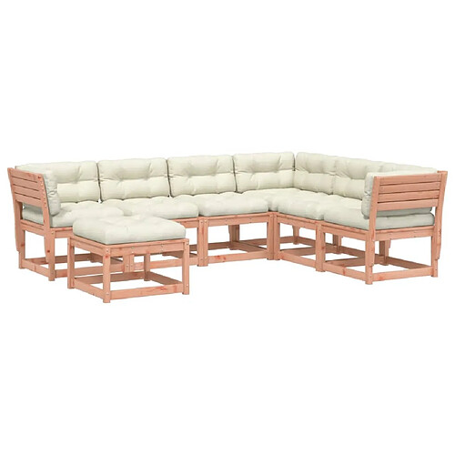 Maison Chic Salon de jardin 7 pcs avec coussins | Ensemble de Table et chaises | Mobilier d'Extérieur bois massif douglas -GKD18593