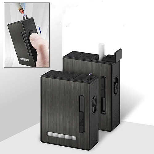 Briquet Allume-cigarette électrique plasma recharge USB étui pour 20 cigarettes