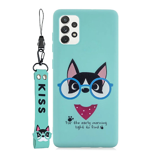 Coque en silicone avec lanière bleu ciel pour votre Samsung Galaxy A33 5G