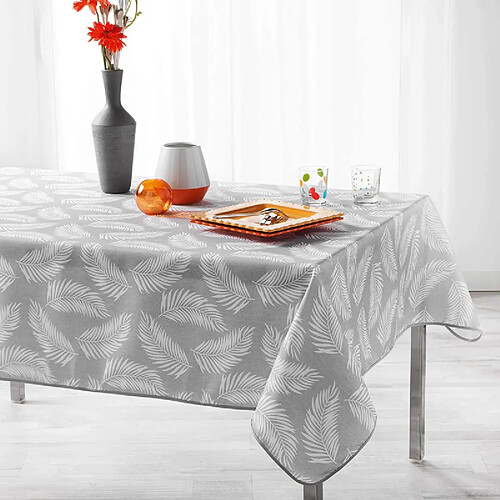 Douceur D'Interieur Nappe polyester imprimée Lifette - 150 x 240 cm - Gris