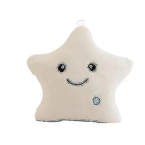 Universal Led oreiller lumineux coloré mignon cinq étoiles peluche blanc