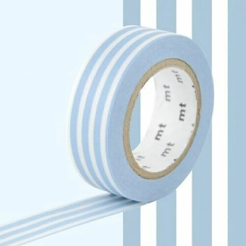 Masking tape lignes - Bleu glacier - 1,5 cm x 7 m