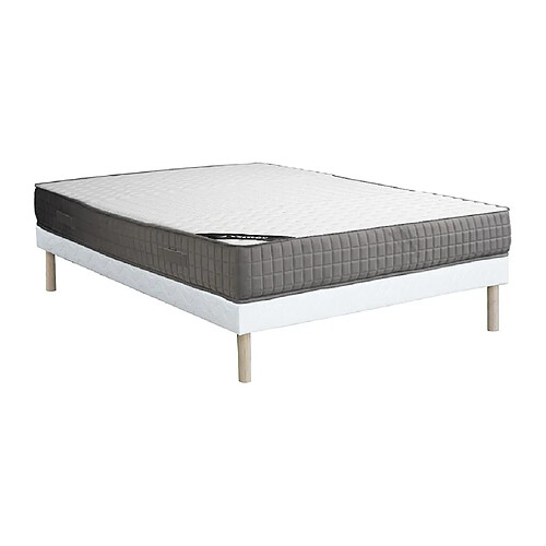 Vente-Unique Ensemble 140 x 190 cm sommier tapissier + matelas mousse et accueil mémoire de forme 11 zones ép.22cm - DANEVO de YSMÉE