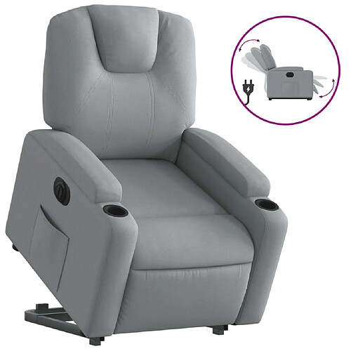 Maison Chic Fauteuil Relax pour salon, Fauteuil inclinable électrique gris clair tissu -GKD63680