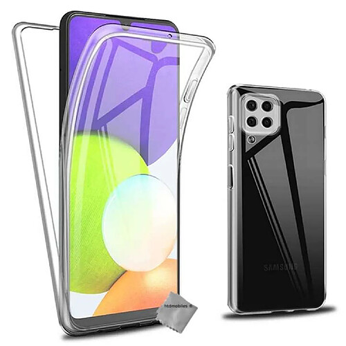 Htdmobiles Coque silicone gel fine 360 integrale (avant et arriere) pour Samsung Galaxy A22 4G + verre trempe - TRANSPARENT