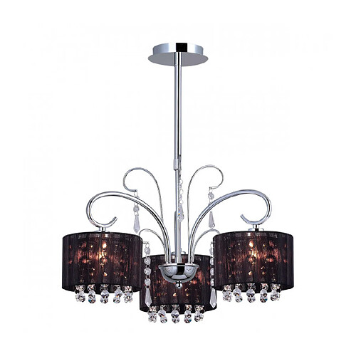 Luminaire Center Suspension en cristal Span Noir