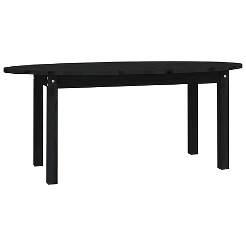 ComfortXL Table Basse Noir 110x55x45 Cm Bois Massif De Pin