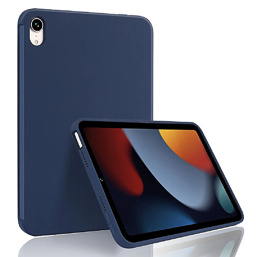 Coque en silicone anti-rayures avec porte-stylo bleu foncé pour votre iPad mini (2021)