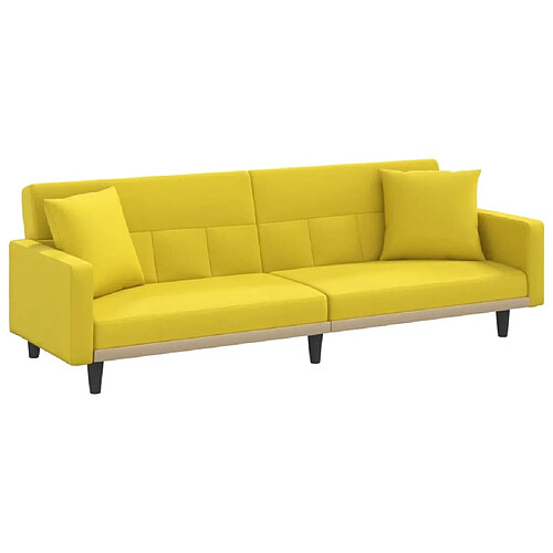 Maison Chic Canapé-lit convertible, Clic-Clac avec coussins jaune clair tissu -GKD93498