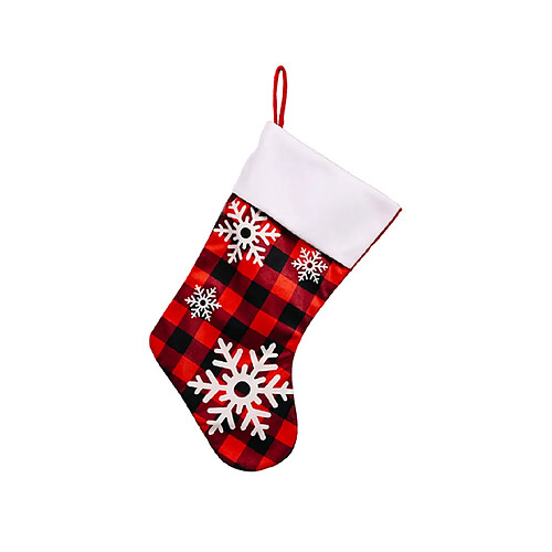 C34 2PCS Décoration de Noël Flocon de neige Flocon rouge et noir Chaussettes de Noël Chaussettes de Noël Sac cadeau de Noël Décoration Chaussettes de bonbons