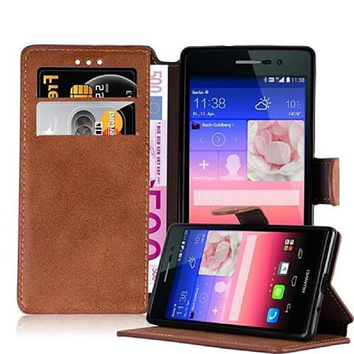 Cadorabo Coque Huawei ASCEND P7 Etui en Brun