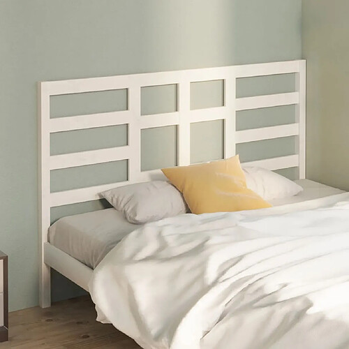 Maison Chic Tête de lit scandinave,Meuble de chambre Blanc 126x4x104 cm Bois massif de pin -MN61503