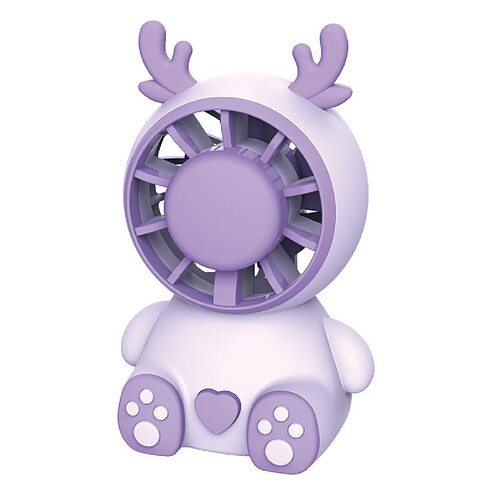 (Violet) Ventilateur Usb Portable Mini Ventilateur Électrique de Dessin Animé Matière Plastique Légère