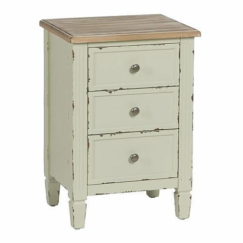 BigBuy Home Table de Nuit Beige Naturel Bois d'épicéa DMF 45 x 35 x 65 cm