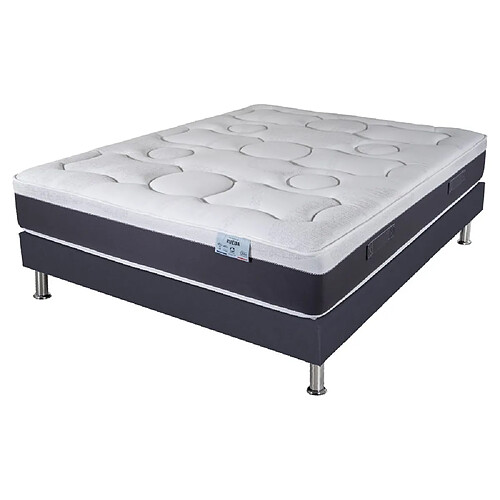 Ebac Matelas ressort + Sommier SR15 Volcan 140x190 Rueda - H. 27 cm - Soutien ferme