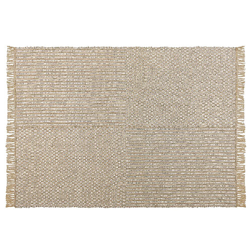 Beliani Tapis beige à carreaux 140 x 200 cm ADABAG