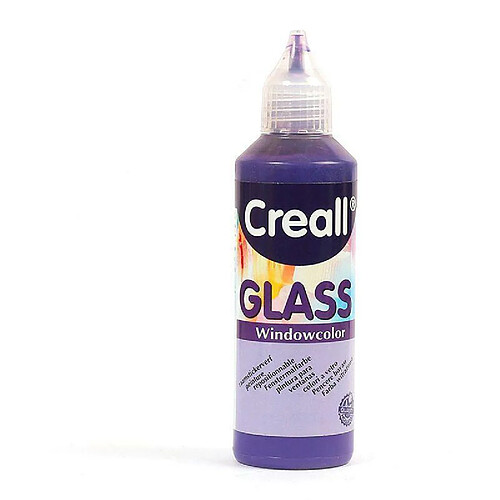 Graines Creatives Peinture repositionnable pour vitres Creall Glass 80 ml - violet foncé