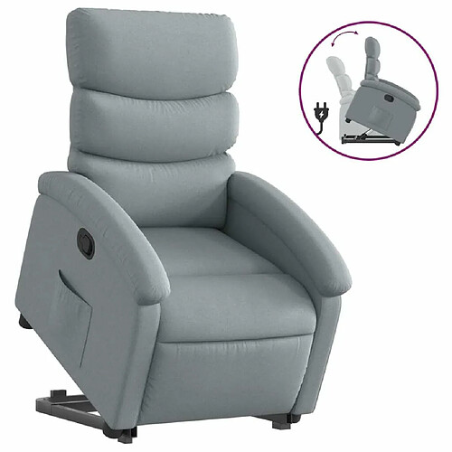 Maison Chic Fauteuil Relax pour salon, Fauteuil inclinable Gris clair Tissu -GKD74504