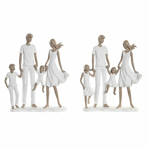 Figurine Décorative DKD Home Decor 20,5 x 7,5 x 24,5 cm 20,5 x 6,5 x 24,5 cm Gris Blanc Famille (2 Unités) · Reconditionné