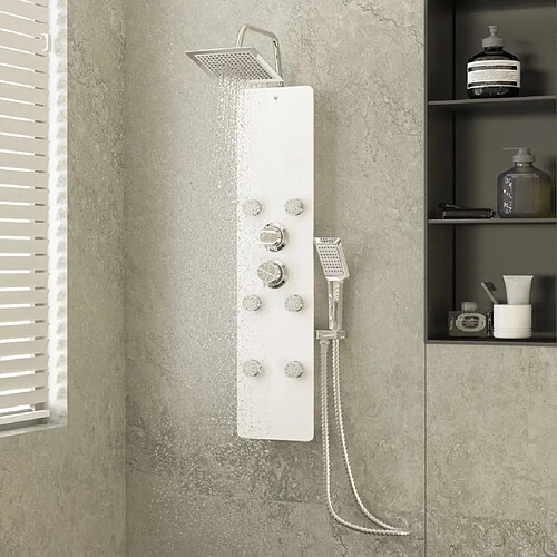 vidaXL Panneau de douche Verre 25x47,5x130 cm Blanc