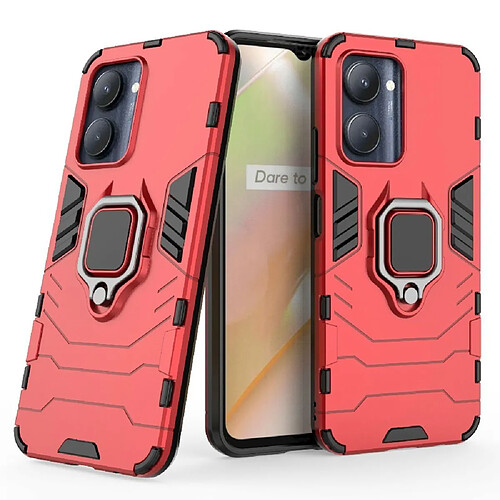 Htdmobiles Coque pour Realme C33 - housse etui rigide anti choc + film ecran - ROUGE