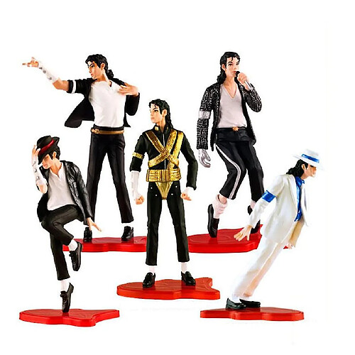 Universal 5pcs schéma ensemble dansant michael jackson poupée collection anime(Le noir)