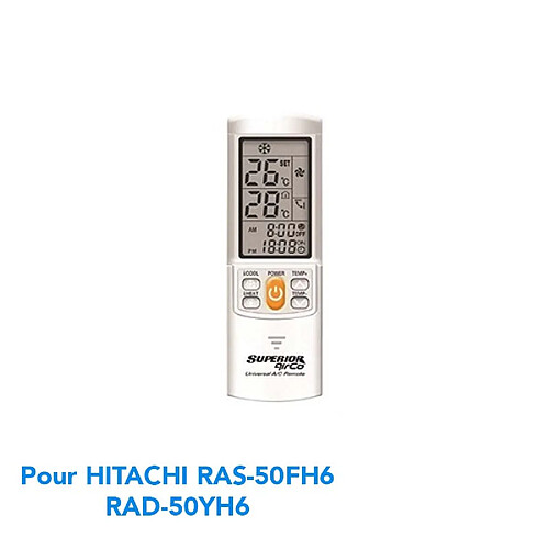 Superior Télécommande de remplacement climatisation pour HITACHI RAS-50FH6 RAD-50YH6