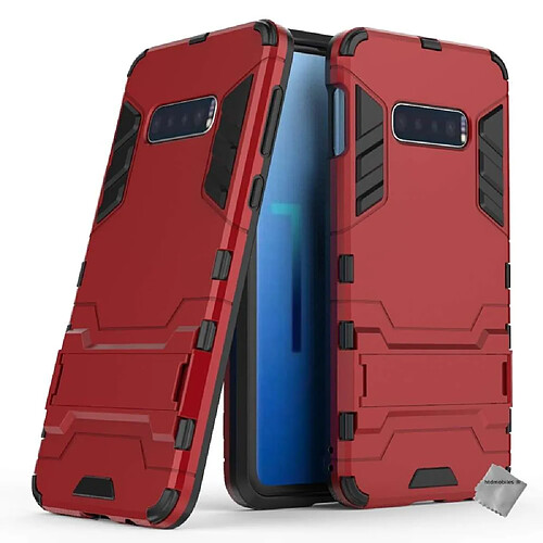 Htdmobiles Coque rigide anti choc pour Samsung Galaxy S10e + film ecran - ROUGE