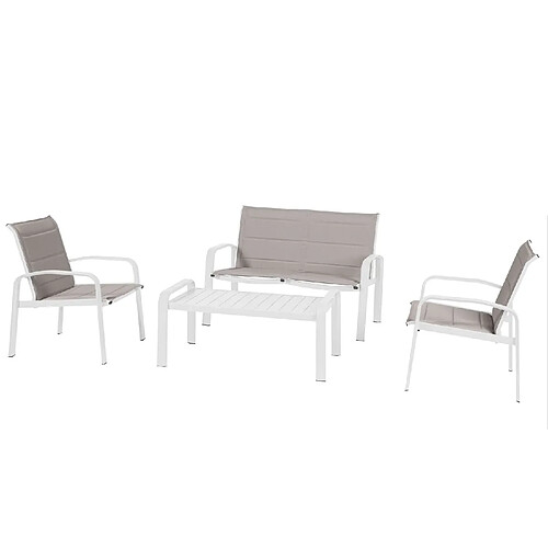 Hesperide Salon de jardin Elyn en aluminium et texaline - 4 places