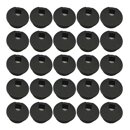 20x Ordinateur Passe-câble pour table de bureau Port de câble rond Cache-trou de fil 35 mm Noir