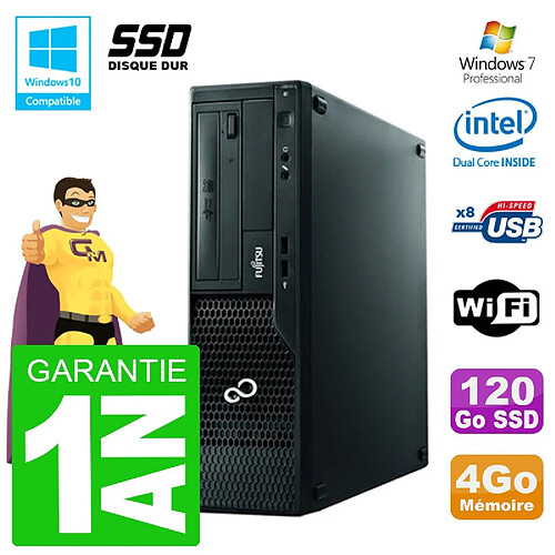 PC Fujitsu Esprimo E500 E85+ DT G640 RAM 4Go SSD 120Go DVD Wifi W7 · Occasion