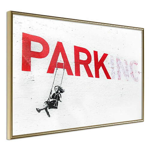 Paris Prix Affiche Murale Encadrée Banksy Parking 45 x 30 cm Or