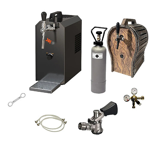 ich-zapfe Ensemble complet - Tireuse a biere - JET 30 machine a biere, 1 ligne, caisse de bièr 35 litres/h, tonneau en bois, KEG:Type M