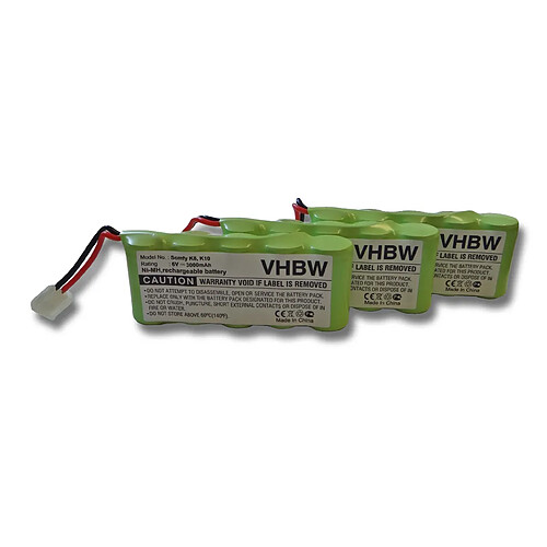 Lot 3 batteries Ni-MH vhbw 3000mAh (6V) pour outils Bosch Roll-Lift, Somfy D14, K8, K10 .Remplace: 9 500 005, 9000163, FD252/10, 8781105908.