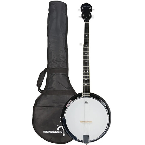 Rocket BJW01 Banjo 5 Cordes Blanc