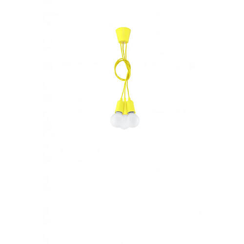 Luminaire Center Suspension DIEGO PVC jaune 3 ampoules