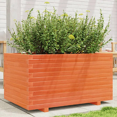 vidaXL Jardinière cire marron 90x60x49,5 cm bois de pin massif