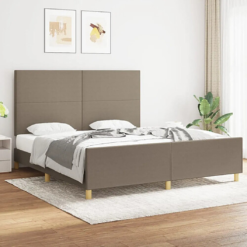 vidaXL Cadre de lit sans matelas taupe 180x200 cm tissu