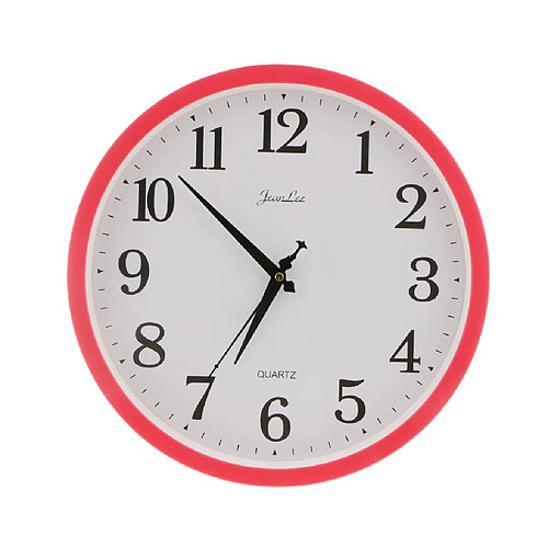 horloge murale silencieuse qualité quartz batterie à domicile bureau 12 pouces rouge