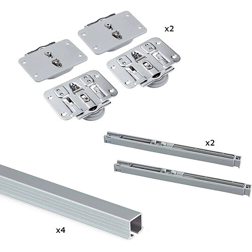 Emuca Kit portes coulissantes soutenues à fermeture amortie Flow