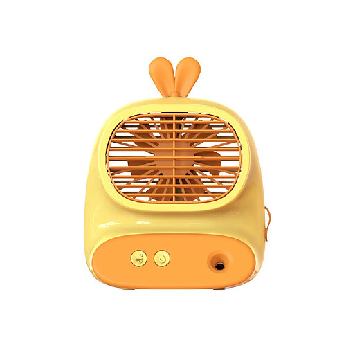 (Jaune) Mini Ventilateur de Conception de Forme Simple de Bureau Élégant Alimentation Usb Portable Rechargeable