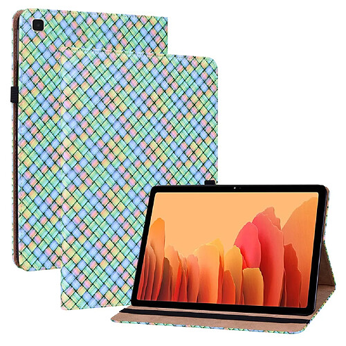 Etui en PU texture tissée multicolore avec support et porte-cartes multicolore pour votre Samsung Galaxy Tab A7 10.4 (2020)