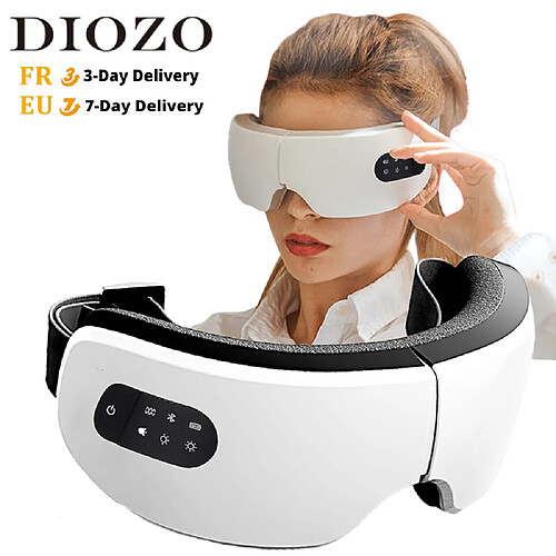 Universal Masseur électrique à vibrations Bluetooth Masseur à yeux Thermothérapeutique Lunettes Soin des yeux Fatigue Relief Machine Clipper | Appareil de beauté à domicile (blanc)