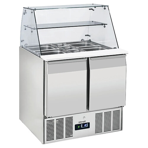 Saladette Vitrine Réfrigérée Inox 2 Portes GN 1/1 220 Litres - IARP